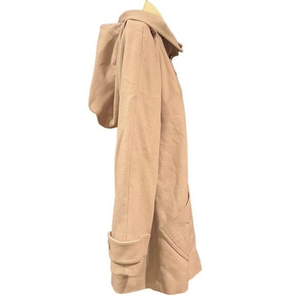 Ted Baker Beige Wool Blend Hooded Duffle Coat Size 2 US 4-6 - Picture 4 of 8